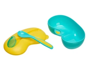 Миска с ложкой и крышкой U-grow Blue&Yellow, 270 мл купить в Кишиневе. Фото 3