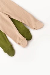Pantaloni BabyCosy Modal Olive & Beige, 2 buc. (6-9L) cumpăra în Chișinau. Foto 2
