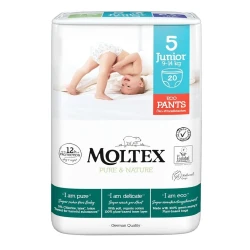 Подгузники-трусики эко гипоаллергенные Moltex Nature Junior 5 (9-14 кг), 20 шт. купить в Кишиневе. Фото 1