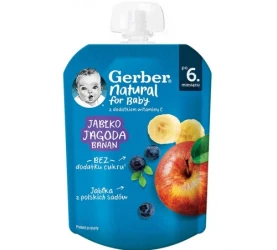 Пюре Gerber Яблоко-Черника-Банан (6 мес+), 80 г купить в Кишиневе. Фото 1