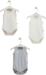 Body fără mânecă Caramell Basic Ivory & Grey, 3 buc. (1-3L) cumpăra în Chișinau. Foto 1