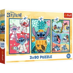 Пазл Trefl Disney Lilo&Stitch Stitch's world, 3x80 элементов купить в Кишиневе. Фото 1