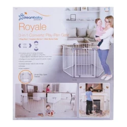 Poartă de siguranță-țarc DreamBaby Royale Converta 3 în 1 F849, 6 panouri, 3,8 m, albă cumpăra în Chișinau. Foto 2