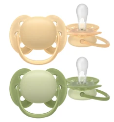 Suzeta ortodontică din silicon Philips Avent Ultra Soft Yellow & Green (6-18 luni), 2 buc. cumpăra în Chișinau. Foto 1