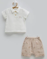 Комплект из 2 штук Caramell Free Boy Ivory & Brown (3-6М) купить в Кишиневе. Фото 1