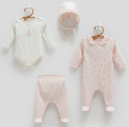 Комплект из 4 штук Caramell All Time Girl Pink (1-3М) купить в Кишиневе. Фото 1