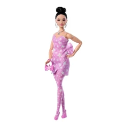 Păpușa Barbie Deluxe Style nr. 11, rochie roz din denim cu imprimeu stelat cumpăra în Chișinau. Foto 1