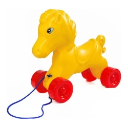 Игрушка-каталка Burak Toys Пони на верёвочке, жёлтая купить в Кишиневе. Фото 1