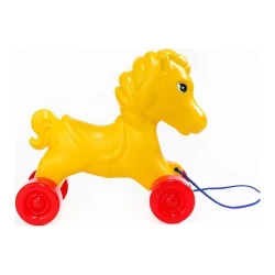 Игрушка-каталка Burak Toys Пони на верёвочке, жёлтая купить в Кишиневе. Фото 2