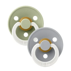 Круглые латексные соски Bibs Colour Glow Sage & Cloud (6-18 мес.), 2 шт. купить в Кишиневе. Фото 1