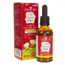 Picaturi pentru copii Natures Aid Multivitamine cu aroma de portocala, 50 ml cumpăra în Chișinau. Foto 1
