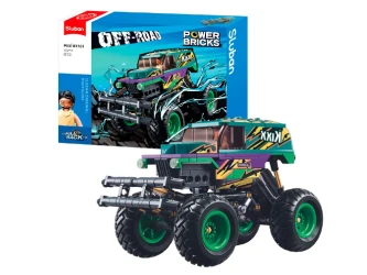 Set de construcție Sluban Monster Truck verde-mov, cu inerție, 252 elemente cumpăra în Chișinau. Foto 3