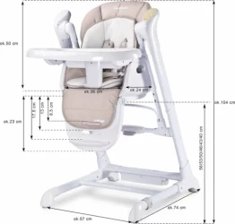 Стульчик для кормления 2 в 1 Caretero Indigo Beige купить в Кишиневе. Фото 10