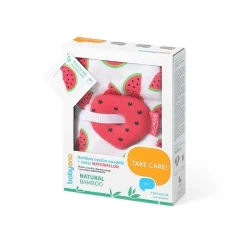 Пелёнка из бамбуковых волокон BabyOno Watermelon + игрушка (120x120 cm), 1 шт. купить в Кишиневе. Фото 4