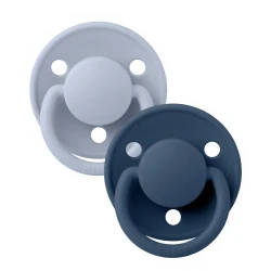 Пустышка круглая латексная Bibs De Lux Dusty Blue & Steel Blue (0-36 мес.), 2 шт. купить в Кишиневе. Фото 1