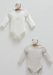 Body cu mânecă lungă Caramell All Time Boy Ivory & Grey, 2 buc. (0L) cumpăra în Chișinau. Foto 1