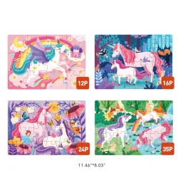 Puzzle educativ Mideer Level Up 4 in 1 Unicorn, 87 elemente cumpăra în Chișinau. Foto 2