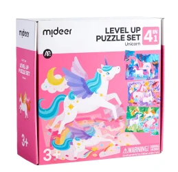 Puzzle educativ Mideer Level Up 4 in 1 Unicorn, 87 elemente cumpăra în Chișinau. Foto 1