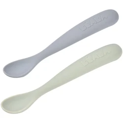 Set lingurițe Beaba cu husă Silicone Nature, 2 buc. cumpăra în Chișinau