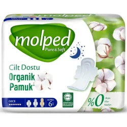 Absorbante Molped Pure&Soft Night Long, 6 buc. cumpăra în Chișinau. Foto 1