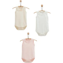 Боди без рукавов Caramell Basic Pink & Beige, 3 шт. (3-6М) купить в Кишиневе. Фото 1