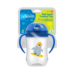 Поильник с трубочкой и ручками Dr. Browns Soft Spout Toddler Cup Penguin (9 мес.+), 270 мл купить в Кишиневе. Фото 2