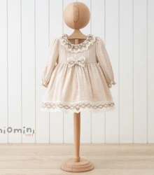 Платье с длинным рукавом Mymio Muslin Beige (3-6М) купить в Кишиневе. Фото 1