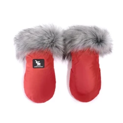 Рукавички на детскую коляску Cottonmoose Handmuff with Fur Red, 25x14 см купить в Кишиневе. Фото 1