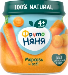Piure ФрутоНяня din morcovi (4+ luni), 80 g cumpăra în Chișinau. Foto 1