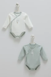 Body cu mânecă lungă Caramell Hello Forest Turquoise & Ivory, 2 buc. (6-9L) cumpăra în Chișinau. Foto 1