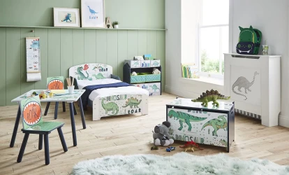 Детская кровать U-Grow Junior Dinosaur Green & White, 143x77 см купить в Кишиневе. Фото 4