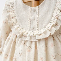 Платье с длинным рукавом Mymio Flower Beige & Ecru (18-24М) купить в Кишиневе. Фото 2