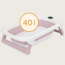 Складня ванночка с подставкой и градусником Lionelo BabyBubble Pink Mist, 78 см купить в Кишиневе. Фото 5