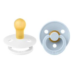 Пустышка круглая из латекса Bibs Colour White & Baby Blue (0-6 мес.), 2 шт. купить в Кишиневе. Фото 2