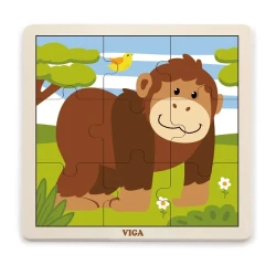 Деревянные пазлы Viga Monkey, 9 элементов купить в Кишиневе. Фото 2