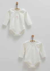 Боди с длинным рукавом Caramell Cute Rabbit Ivory, 2 шт. (3-6М) купить в Кишиневе. Фото 1