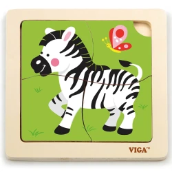 Puzzle din lemn Viga Zebra, 4 elemente cumpăra în Chișinau. Foto 1