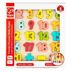 Развивающая игрушка Hape Chunky Number Math Puzzle купить в Кишиневе. Фото 1