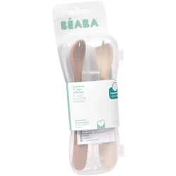 Набор ложечек Beaba с чехлом Silicone Clay Earth, 2 шт. купить в Кишиневе. Фото 4