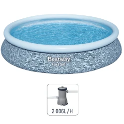 Bazin pentru copii Bestway Fast Set + pompă de filtrare 2006 l/h, 7340 litri cumpăra în Chișinau. Foto 1