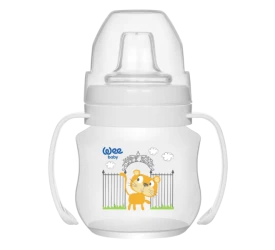 Biberon din plastic cu mâner WeeBaby cu tetina din silicon, 125 ml cumpăra în Chișinau. Foto 1