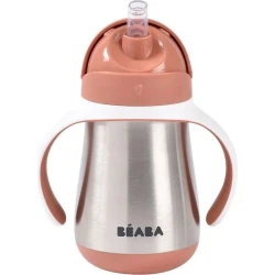Поильник с трубочкой Beaba Terracotta (8 мес.+), 250 мл купить в Кишиневе. Фото 2
