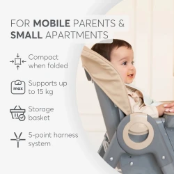 Стул для кормления Kikkaboo Comfy+ Grey купить в Кишиневе. Фото 6