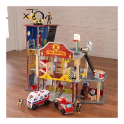 Игровой набор KidKraft Deluxe Fire Station, деревянная пожарная станция, 27 элементов купить в Кишиневе. Фото 2