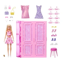 Игровой набор Barbie HXD58 Dream Closet, гардероб мечты с куклой и более 25 аксессуаров купить в Кишиневе. Фото 2