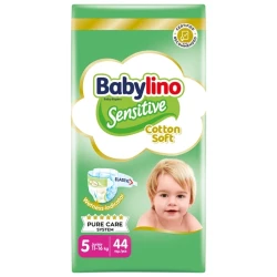 Подгузники Babylino Sensitive №5 (11-16кг), 44 шт. купить в Кишиневе. Фото 1