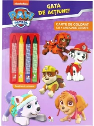Carte de colorat Paw Patrol Gata de acțiune + 4 creioane cerate cumpăra în Chișinau. Foto 1