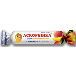 Supliment alimetar Аскорбинка Acid ascorbic cu aroma de mango, 10 tablete cumpăra în Chișinau. Foto 1
