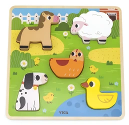 Развивающая игрушка Viga Tactile Puzzle Farm купить в Кишиневе. Фото 1