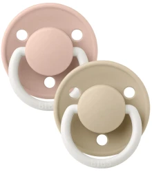 Круглые латексные пустышки Bibs De Lux Glow Blush&Vanilla (0-36 мес.), 2 шт. купить в Кишиневе. Фото 1